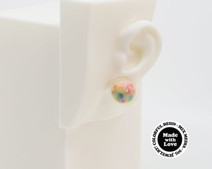 Asymmetrical Resin Earrings #A002