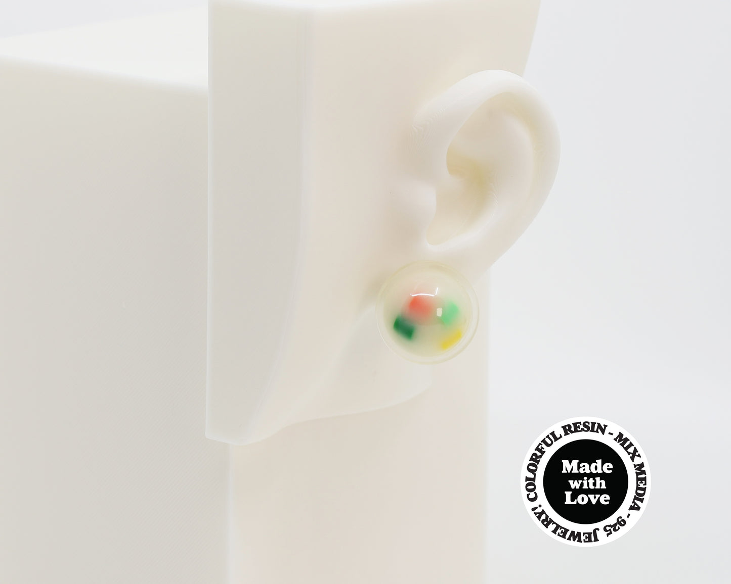 Asymmetrical Resin Earrings #A003