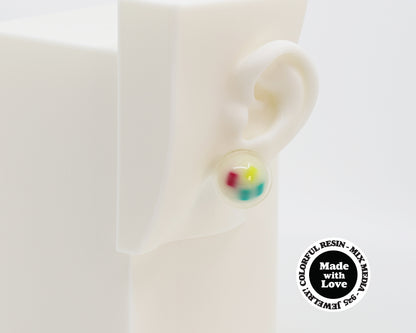 Asymmetrical Resin Earrings #A003