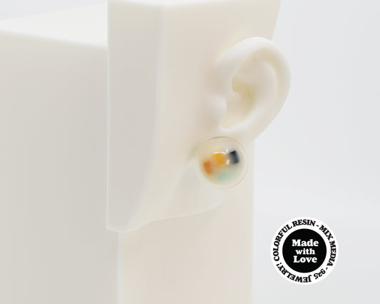 Asymmetrical Resin Earrings #A004