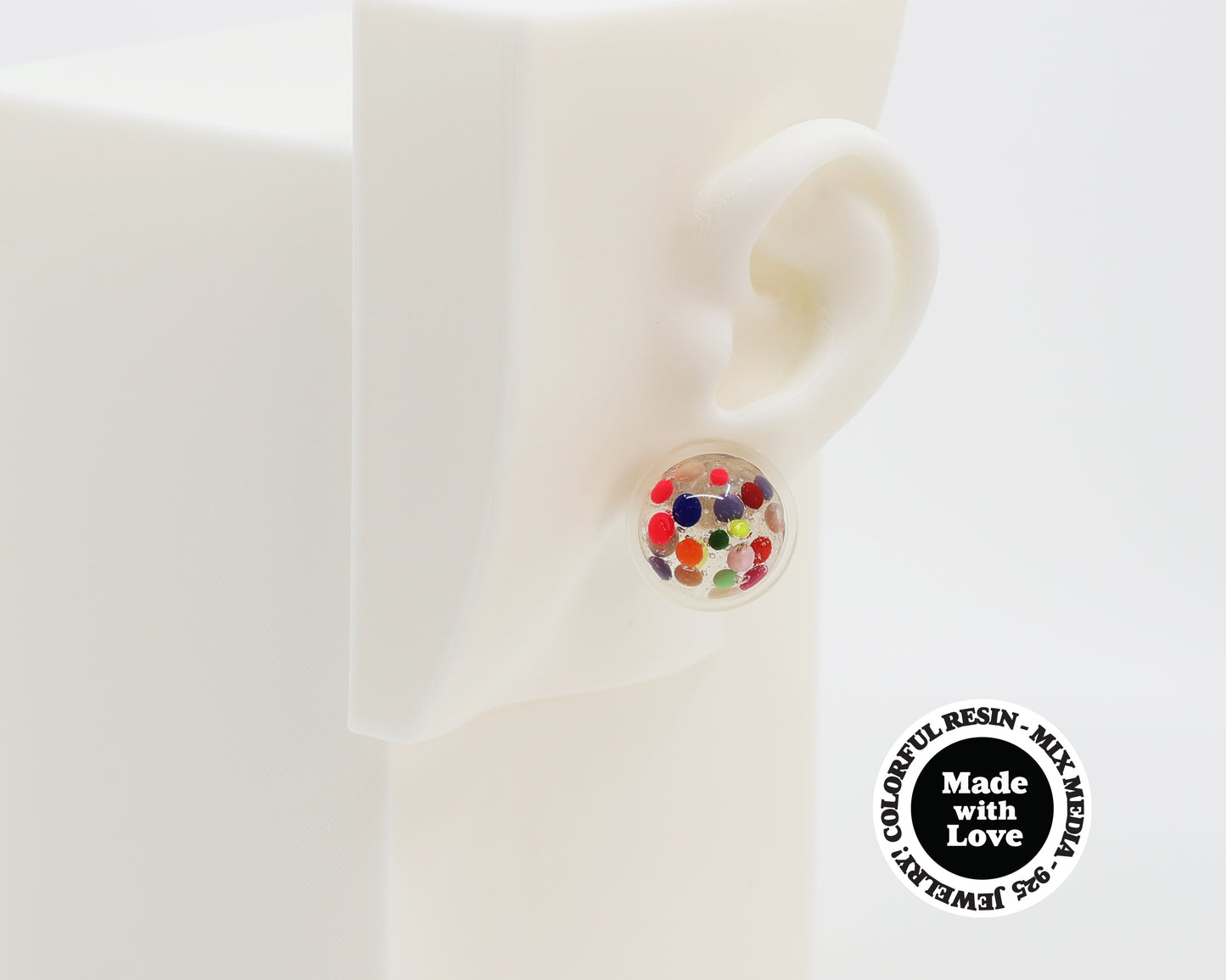 Asymmetrical Resin Earrings #A005