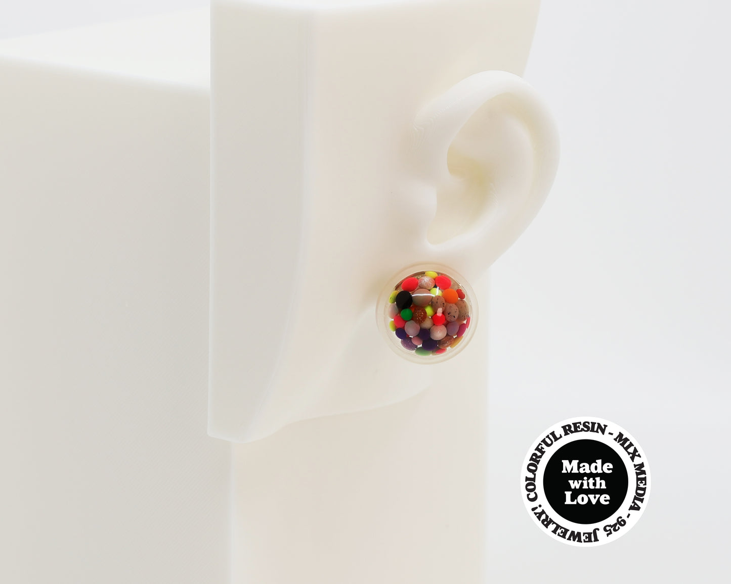 Asymmetrical Resin Earrings #A007