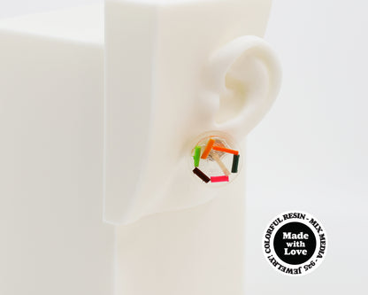 Asymmetrical Resin Earrings #A008