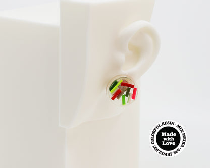 Asymmetrical Resin Earrings #A008