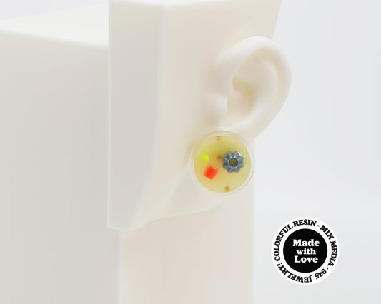 Asymmetrical Resin Earrings #A011