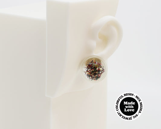 Asymmetrical Resin Earrings #A015