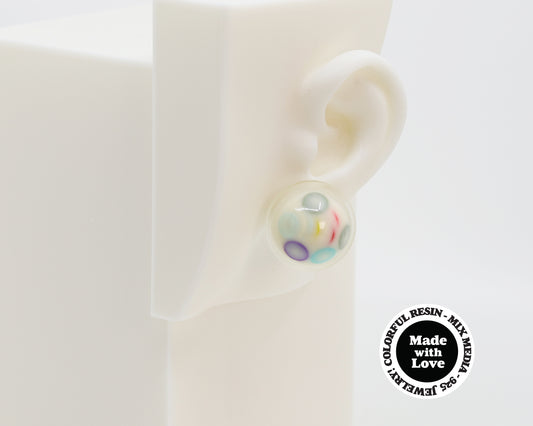 Asymmetrical Resin Earrings #A019