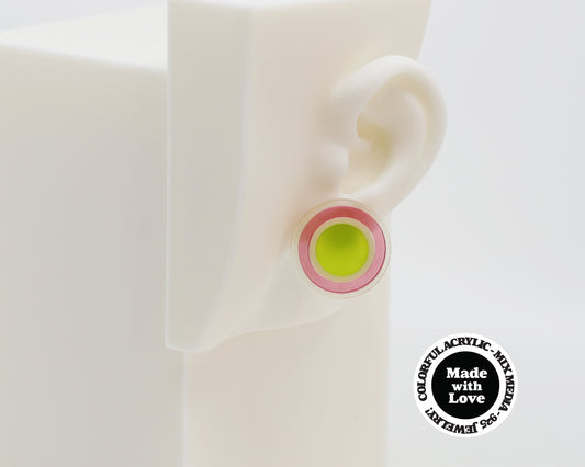 Asymmetrical Concentric Circle #A003 Earrings