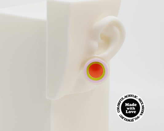 Asymmetrical Concentric Circle #A005 Earrings