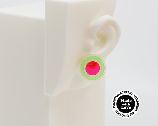 Asymmetrical Concentric Circle #A006 Earrings