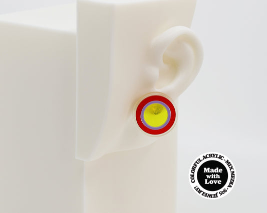 Asymmetrical Concentric Circle #A007 Earrings