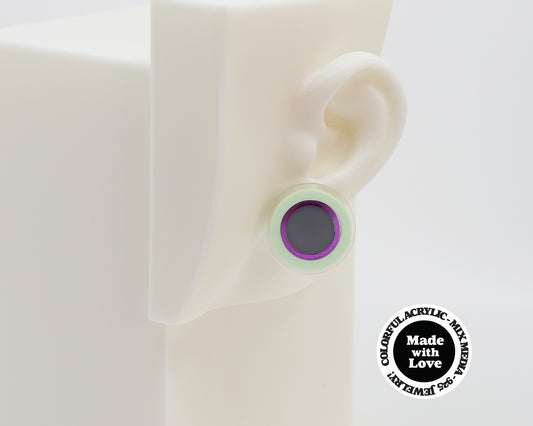 Asymmetrical Concentric Circle #A009 Earrings