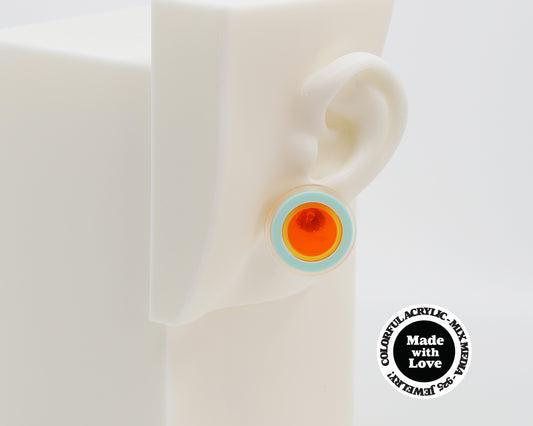 Asymmetrical Concentric Circle #A010 Earrings