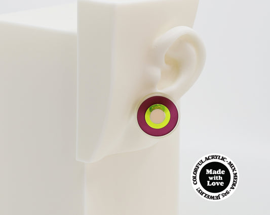 Asymmetrical Concentric Circle #A012 Earrings