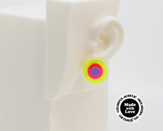 Asymmetrical Concentric Circle #A013 Earrings