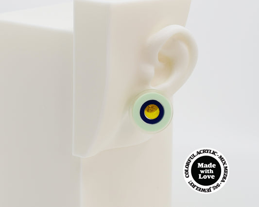 Asymmetrical Concentric Circle #A014 Earrings