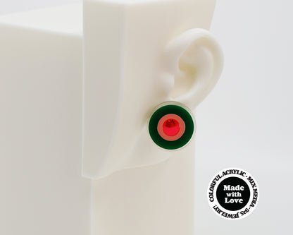 Asymmetrical Concentric Circle #A016 Earrings