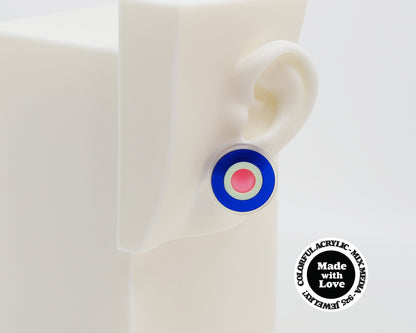 Asymmetrical Concentric Circle #A016 Earrings