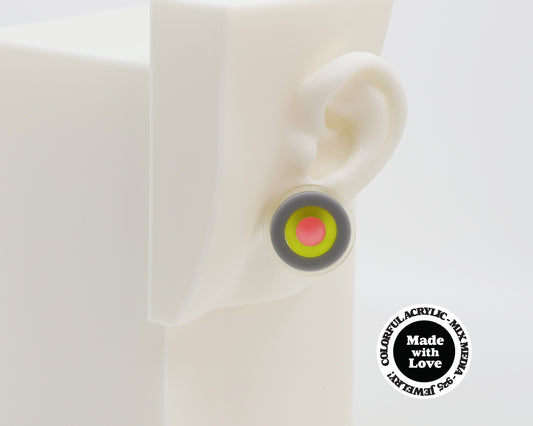 Asymmetrical Concentric Circle #A018 Earrings