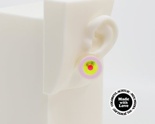 Asymmetrical Concentric Circle #A021 Earrings