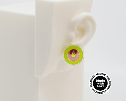 Asymmetrical Concentric Circle #A021 Earrings