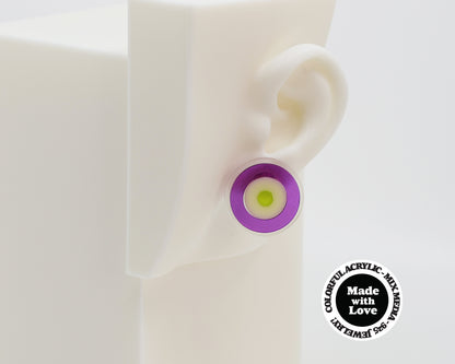 Asymmetrical Concentric Circle #A022 Earrings