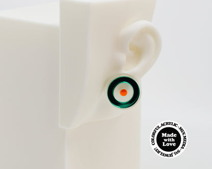 Asymmetrical Concentric Circle #A029 Earrings