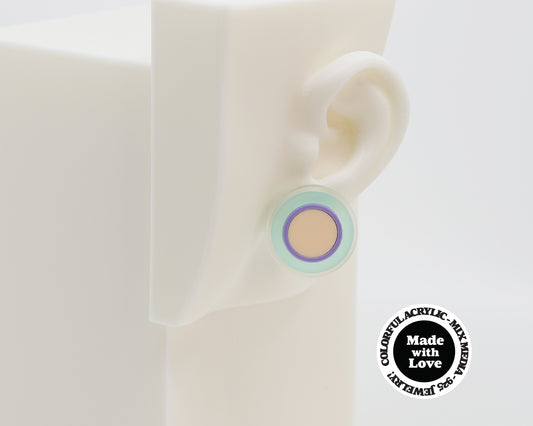 Asymmetrical Concentric Circle #A001 Earrings