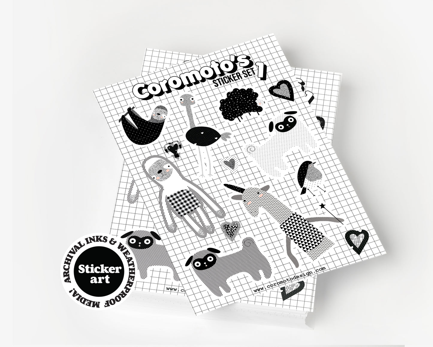 Coromoto's Glossy Sticker Set 1