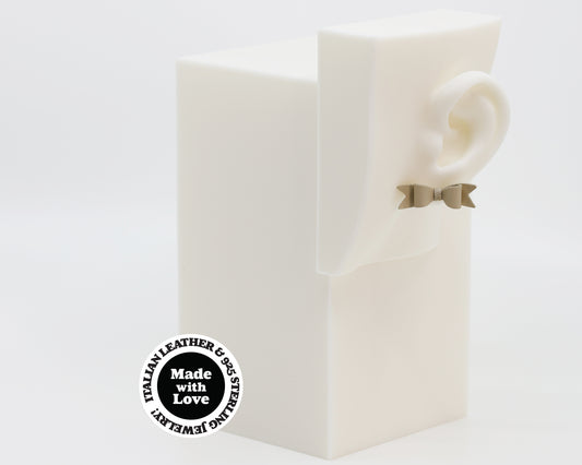 Italian Leather Bow #A003 Earrings