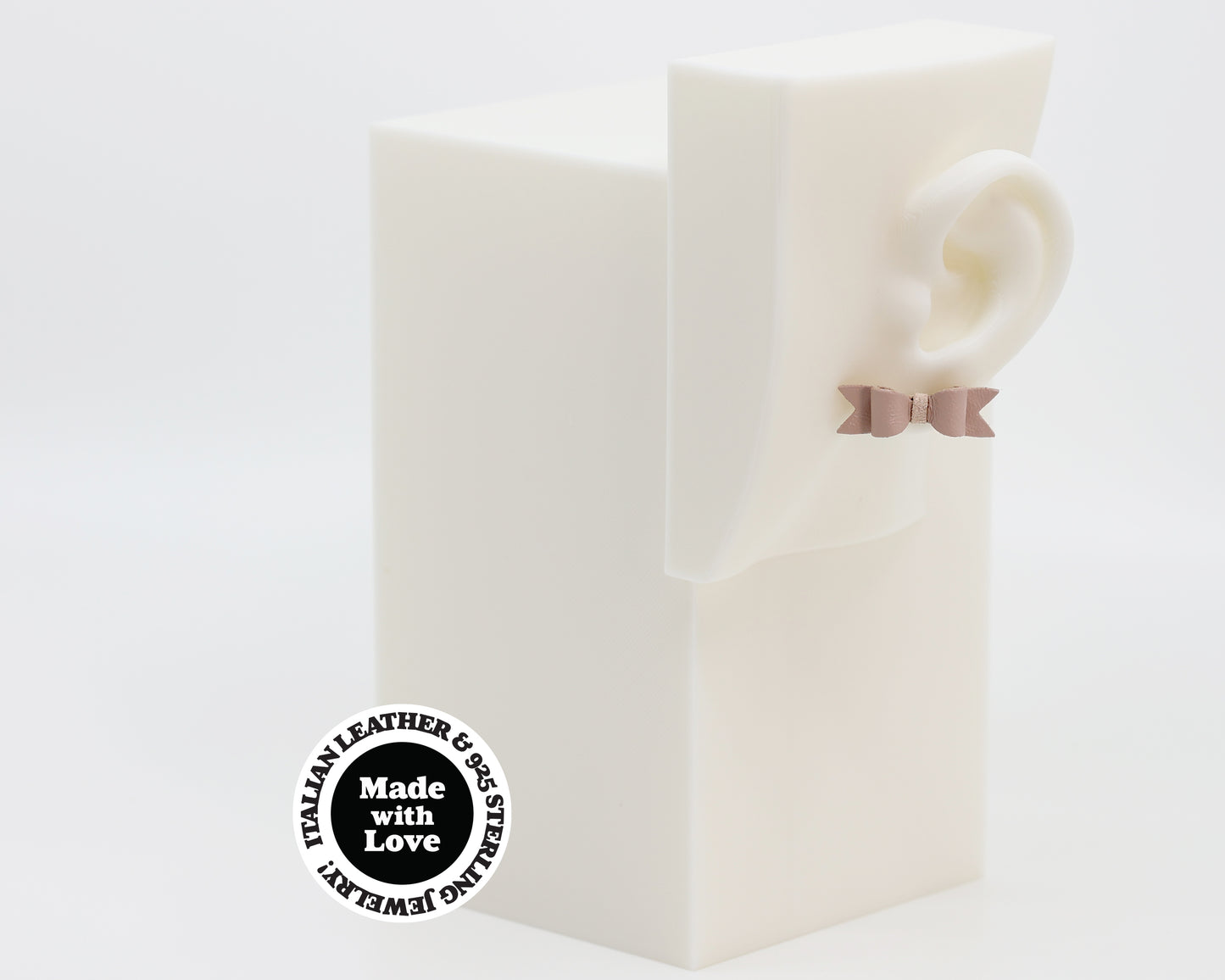 Italian Leather Bow #A006 Earrings