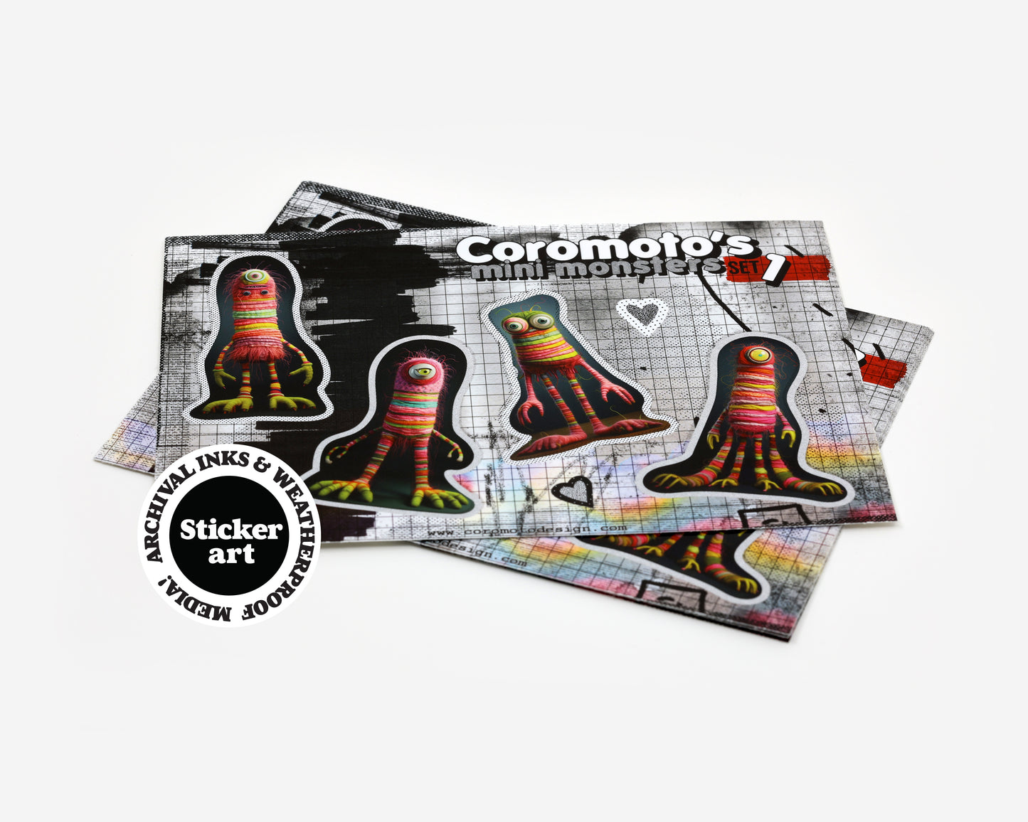 Coromoto's Mini Monster Factory Stickers Set #001