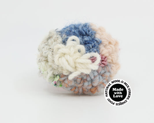 Wool & Mix Fiber Pin Brooch #001