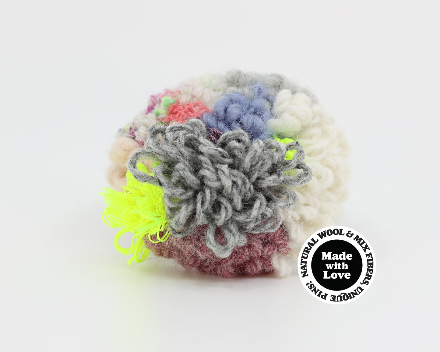 Wool & Mix Fiber Pin Brooch #002