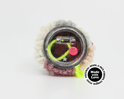 Wool & Mix Fiber Pin Brooch #002