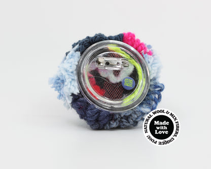 Wool & Mix Fiber Pin Brooch #004