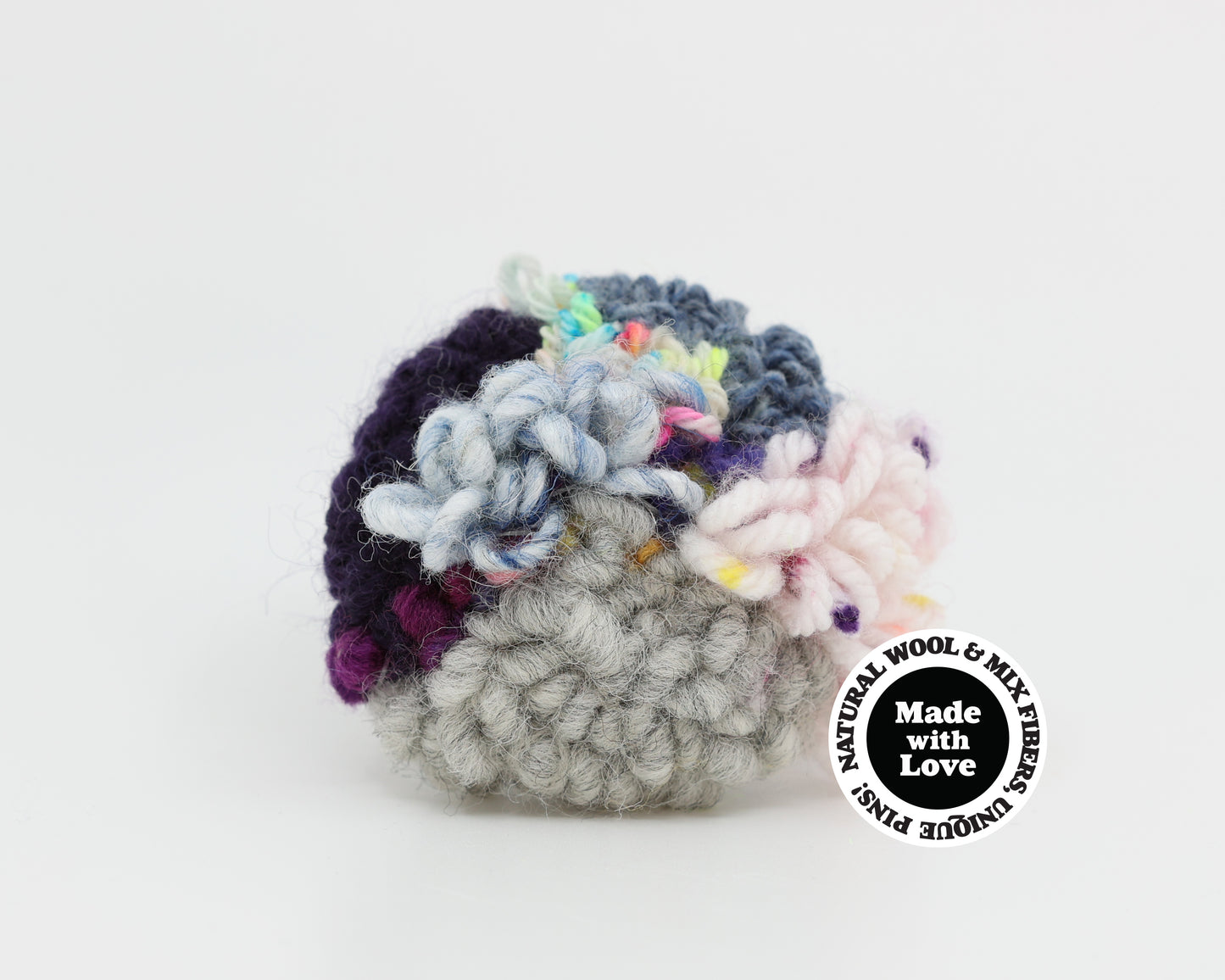 Wool & Mix Fiber Pin Brooch #009