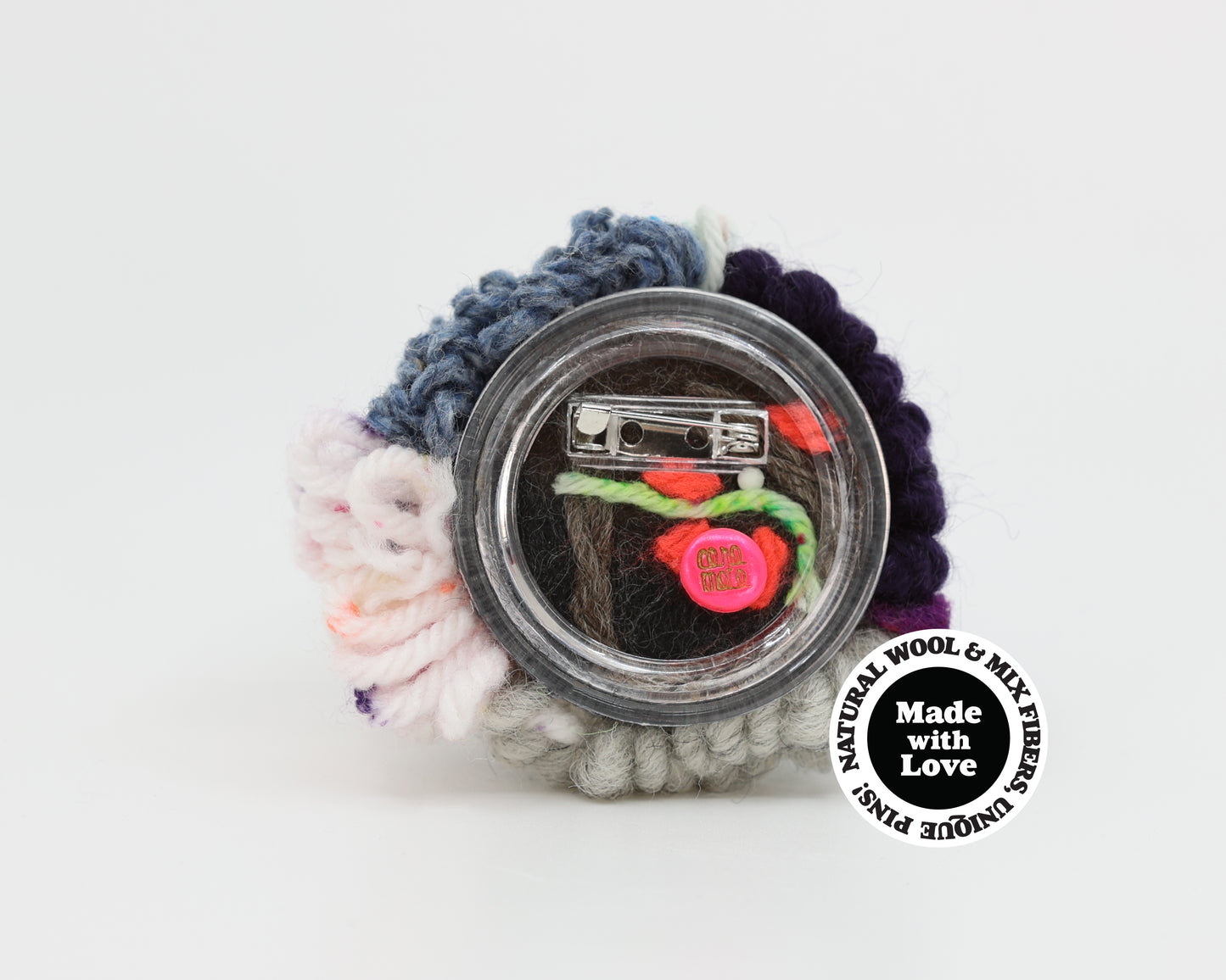 Wool & Mix Fiber Pin Brooch #009