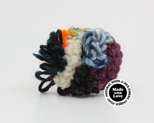 Wool & Mix Fiber Pin Brooch #012