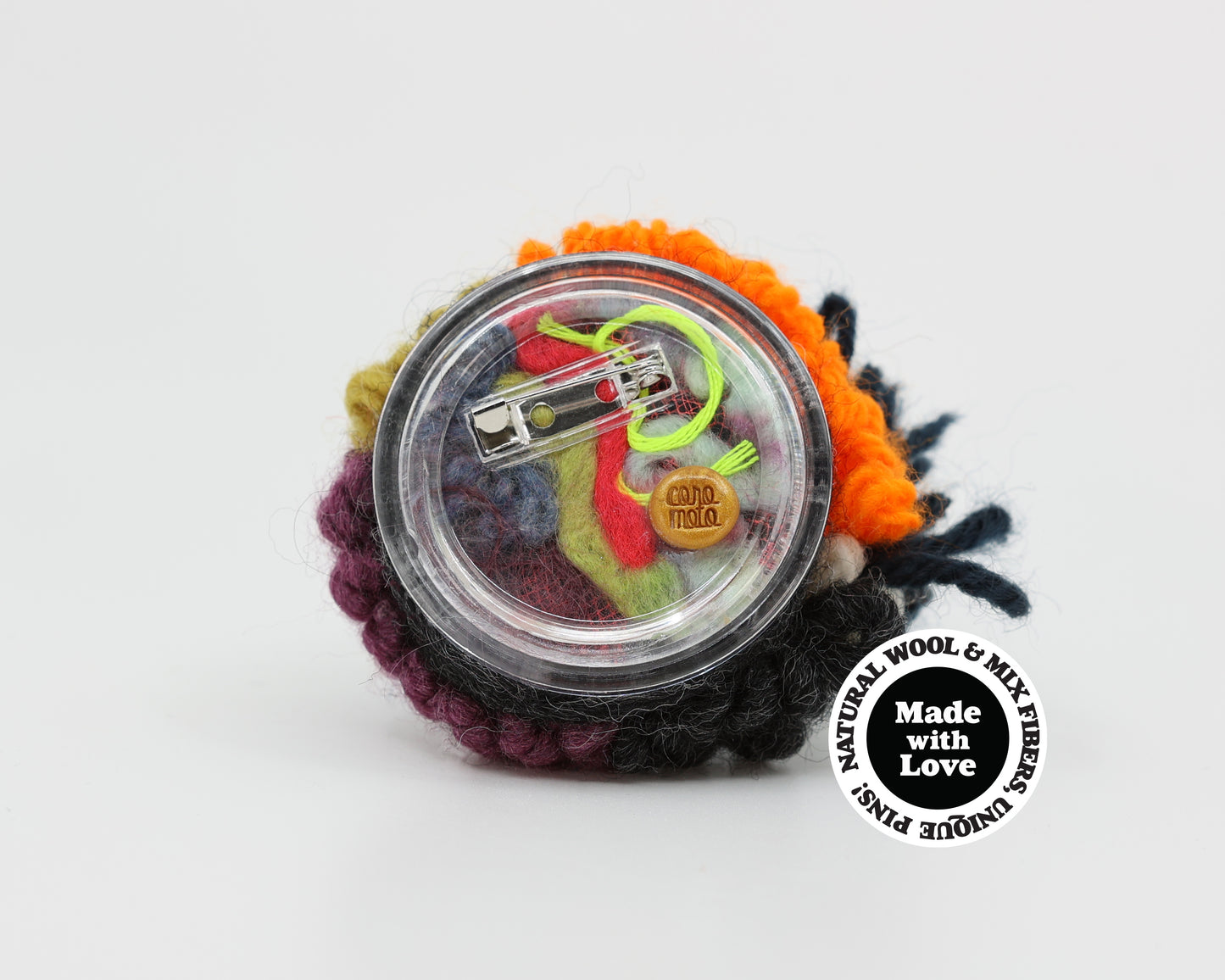 Wool & Mix Fiber Pin Brooch #012